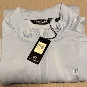 Travis Mathew Men's Sky Blue Zip-Up Sweater